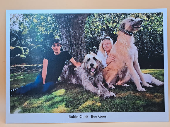 Post card of Robin with Dwina and dogs
