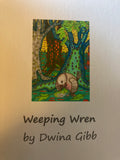 My Songbird has Flown - a handmade signed memorial card with verse from Dwina Gibb